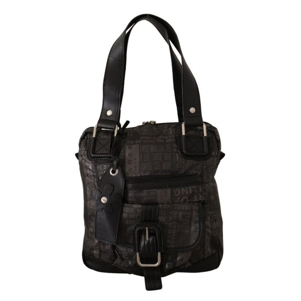 WAYFARER Newspaper Print Shoulder Bag Women Black and Gray Shoulder Bags